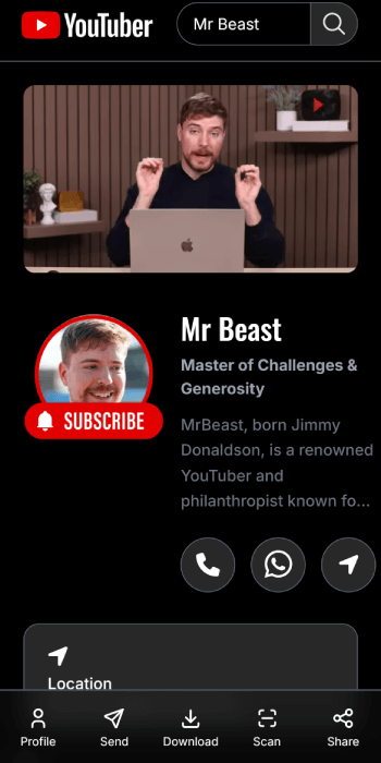 vCard Youtuber